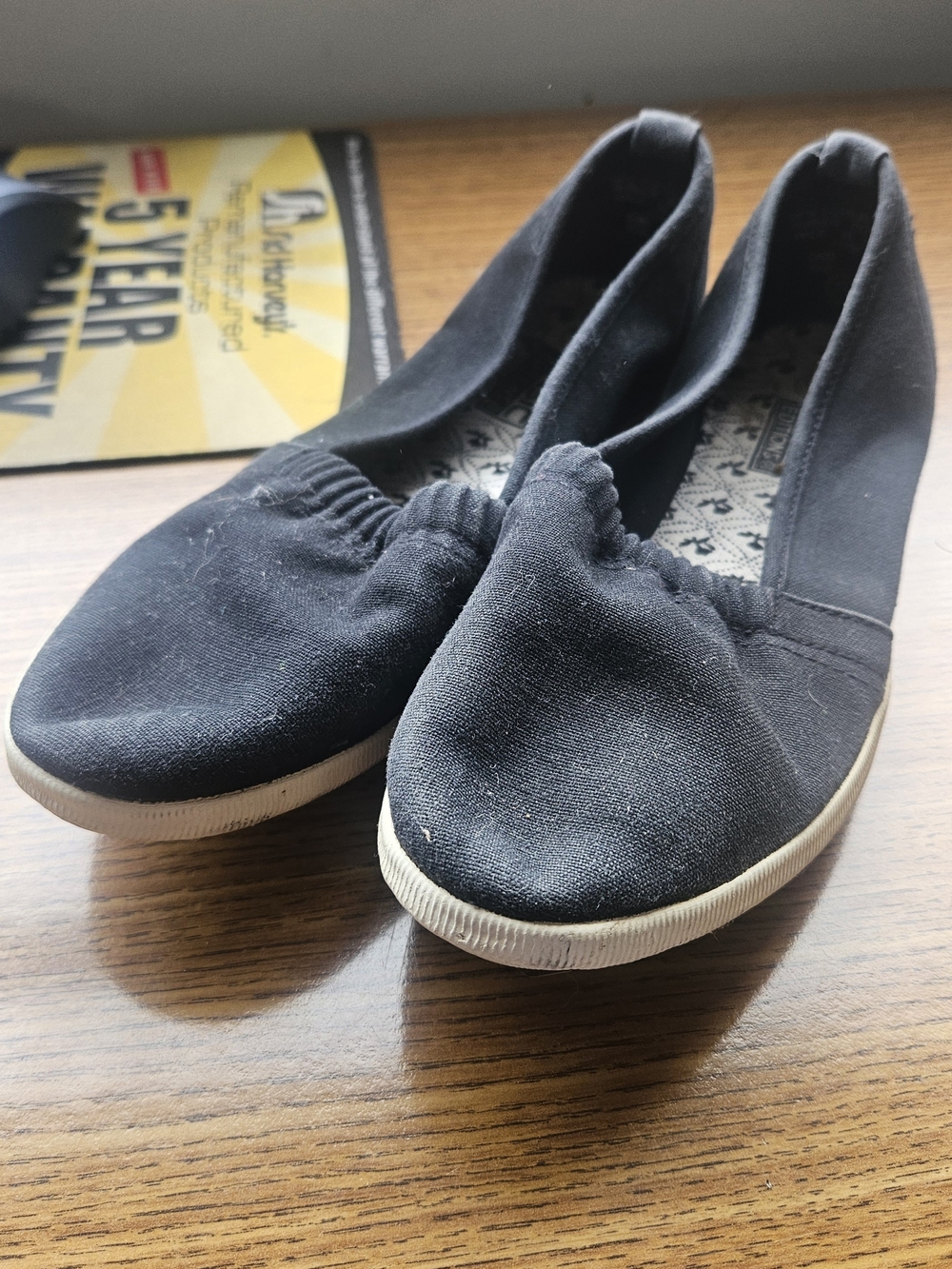 Basic Editions Black Slip-On Canvas Flats